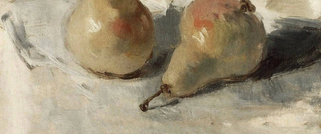 Tableau nature morte aux poires – œuvre décorative Maison Olive – art mural haut de gamme