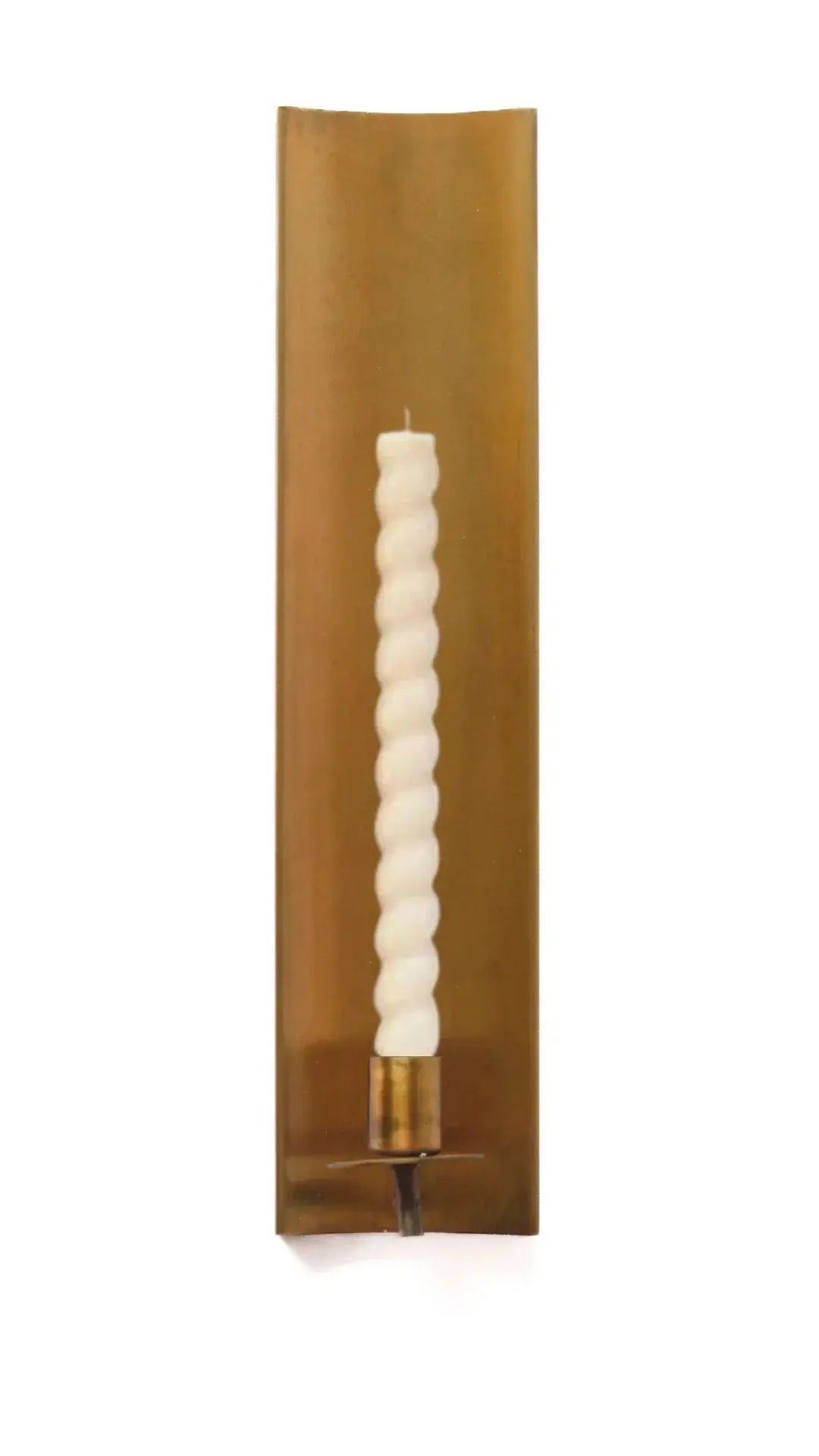 Chandelier mural doré avec chandelle torsadée blanche — Maison Olive