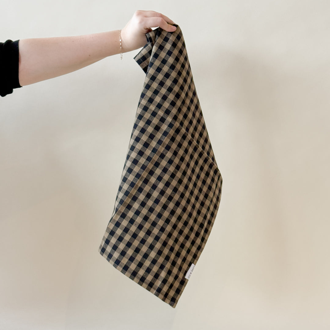 GART Linge de cuisine en vichy vert olive - Maison Olive