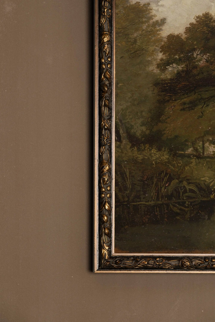 SOUS L'ARBRE ANCIEN, Oeuvre sur toile rigide, encadré Vintage Bronze