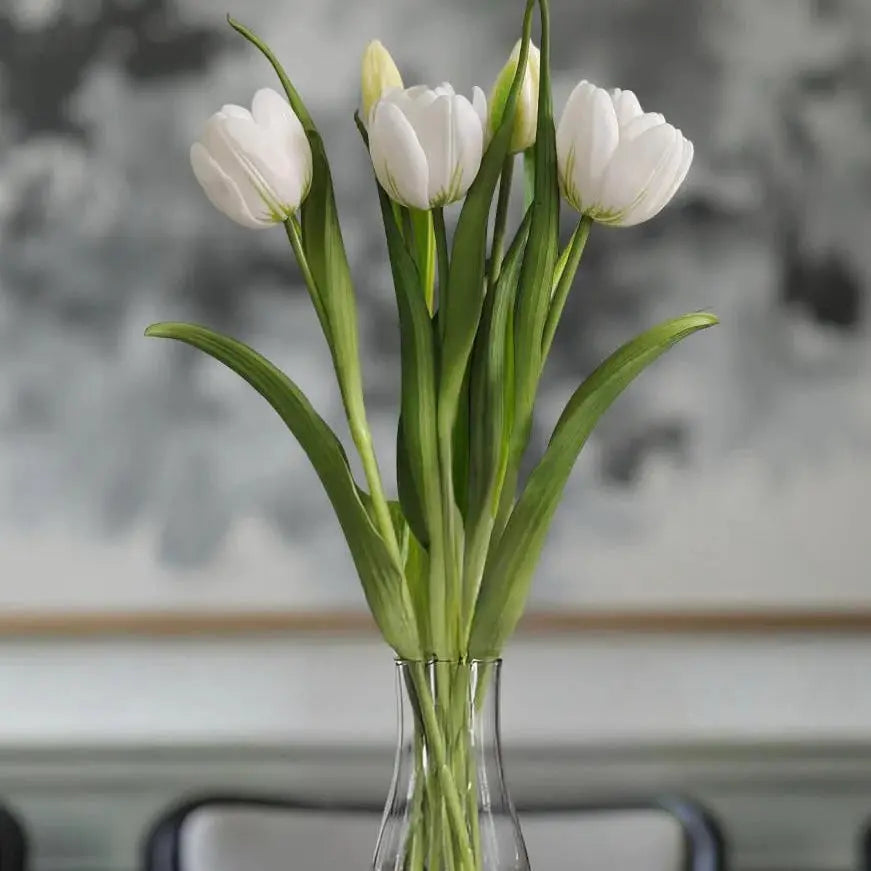 Bouquet de tulipes doubles blanches Fresh Touch – 16,5'' | Maison Olive