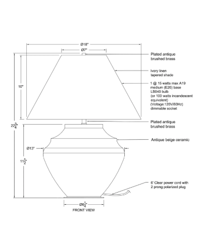 ULIA Lampe de table  Maison Olive