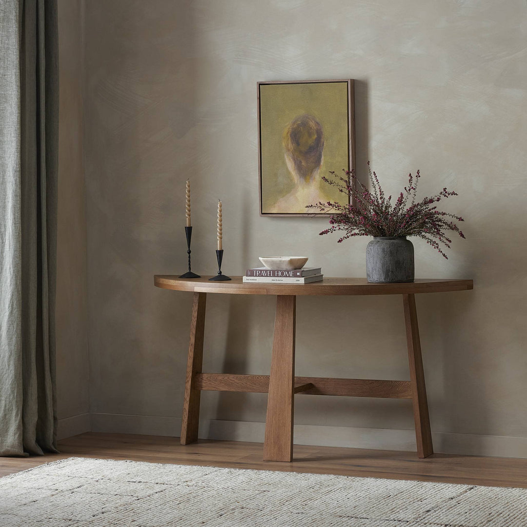 FARA Semicircle Console Table Solid Oak | Maison Olive