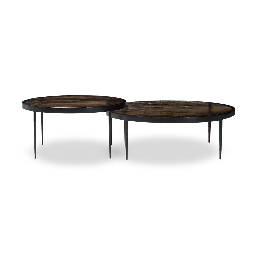 Tables gigognes Yoko - Ensemble de 2 - Verre bronze fumé