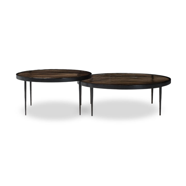 Tables gigognes Yoko - Ensemble de 2 - Verre bronze fumé