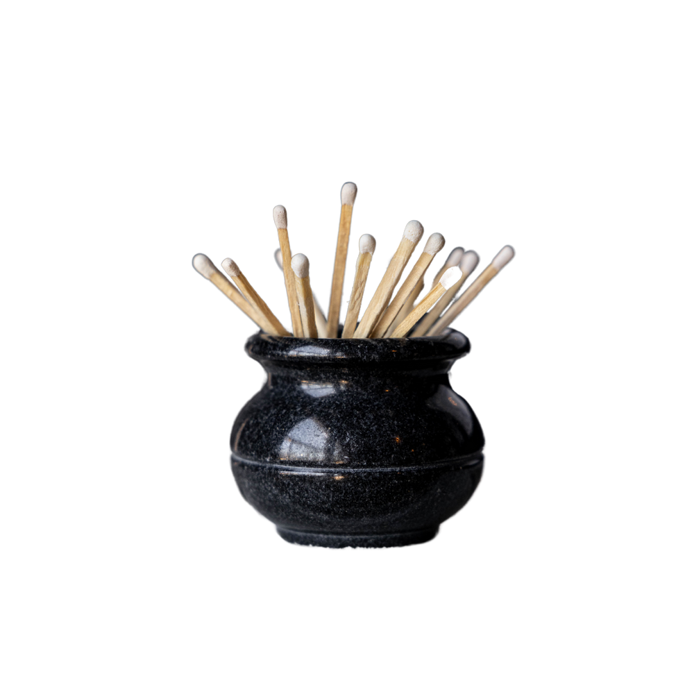 LIGHTS Porte-allumettes en marbre noir - Maison Olive