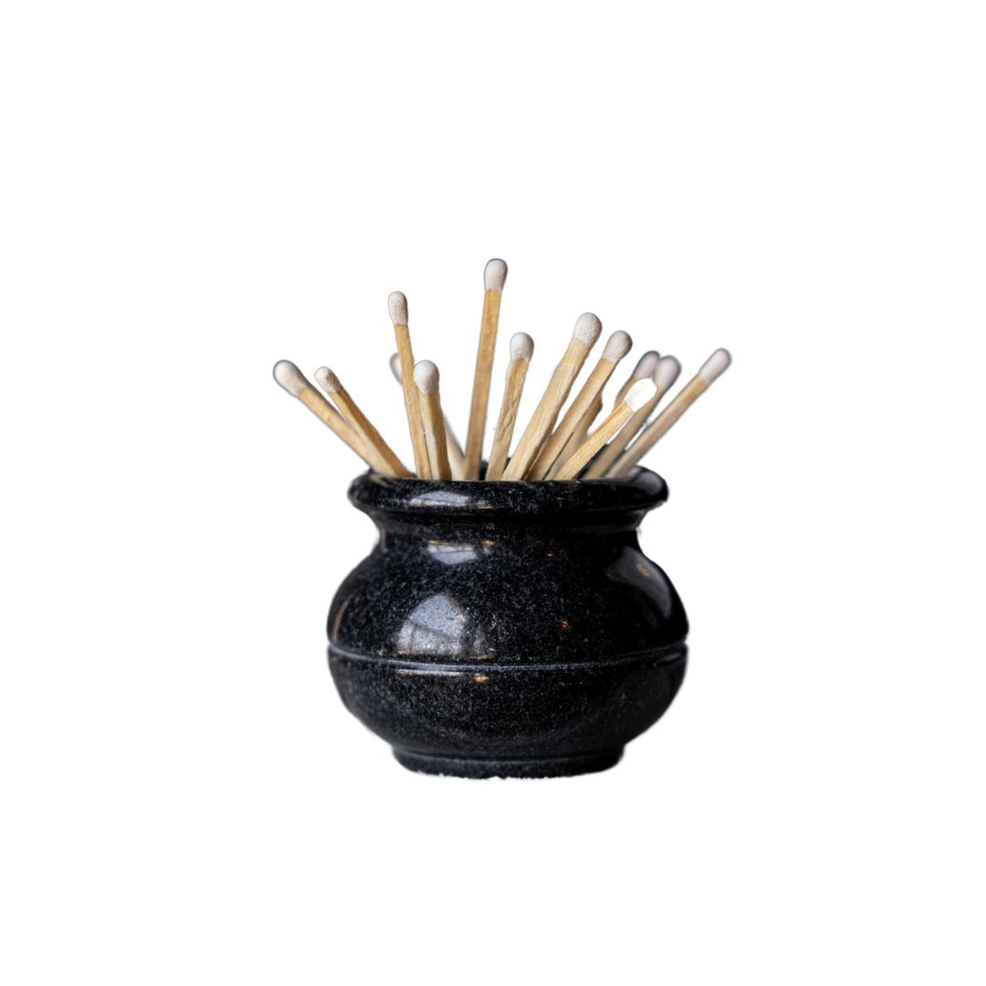 LIGHTS Porte-allumettes en marbre noir - Maison Olive