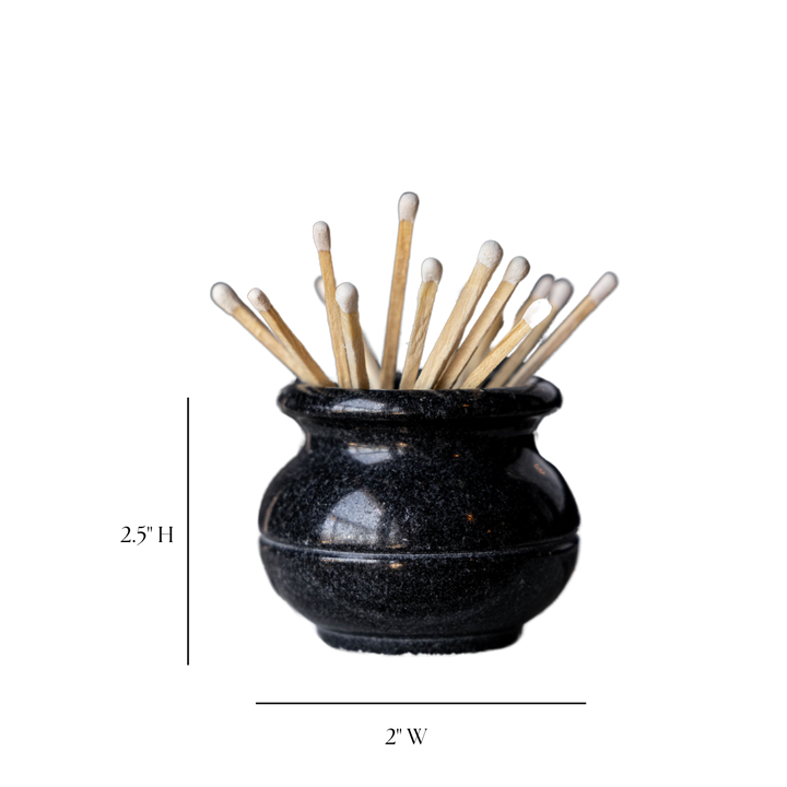 LIGHTS Porte-allumettes en marbre noir - Maison Olive