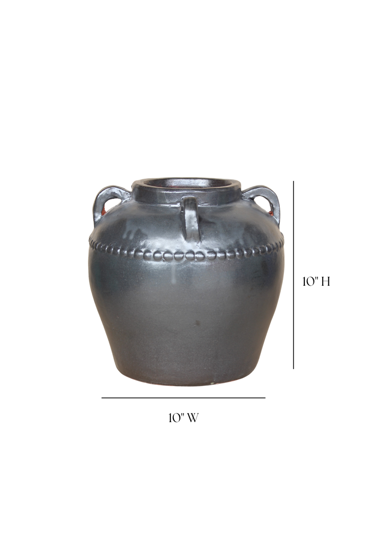 DUMONT Vase gris avec poignées - Maison Olive