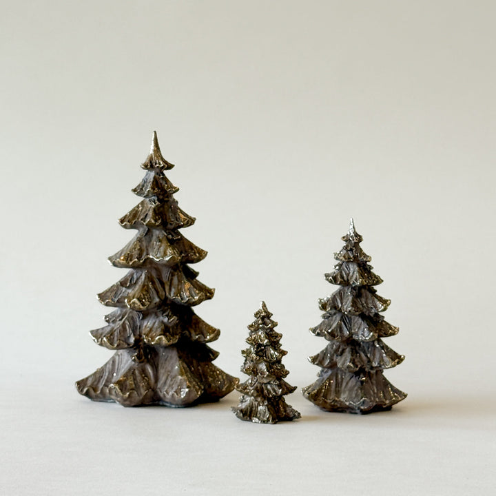 Décoration en forme de sapin or antique  Maison Olive