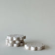 Set of 4 Scalloped Travertine Coasters
