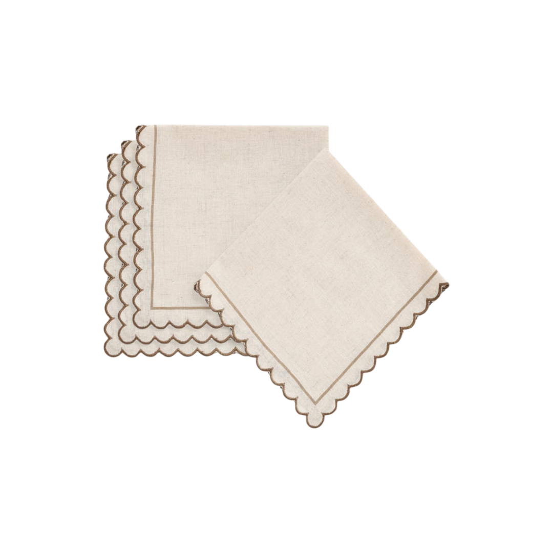 Serviette de table beige ondulée