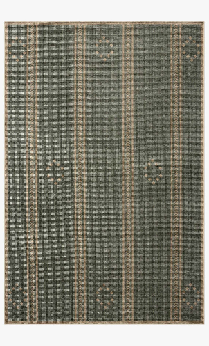 Tapis Archibald lagon et naturel Amber Lewis × Loloi — vue de face