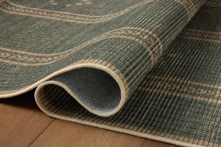 Tapis Archibald lagon et naturel Amber Lewis × Loloi — détail de la texture