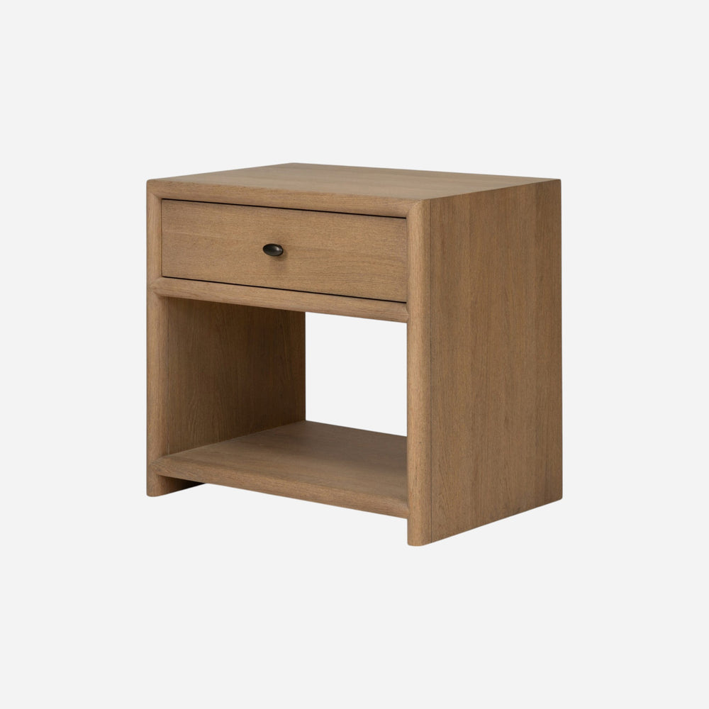Table de chevet en bois avec petite poignée ovale