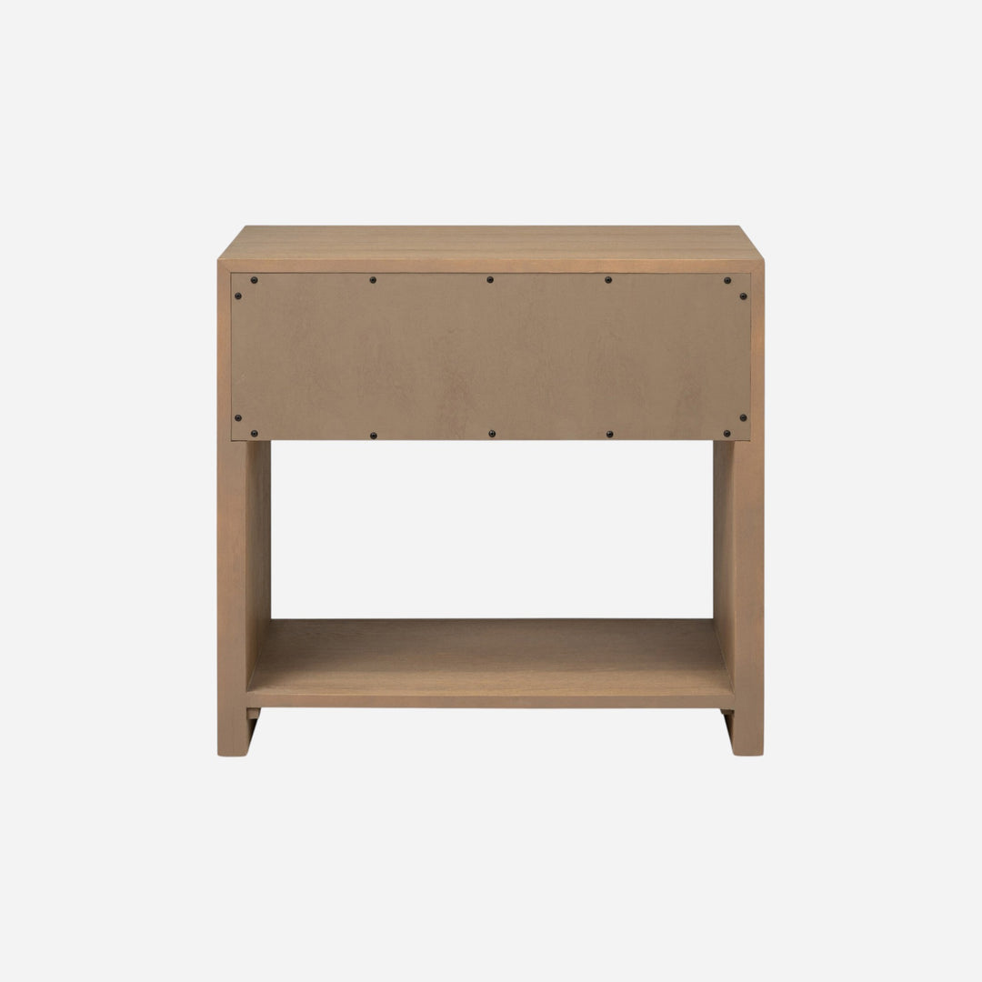 Table de chevet en bois avec petite poignée ovale