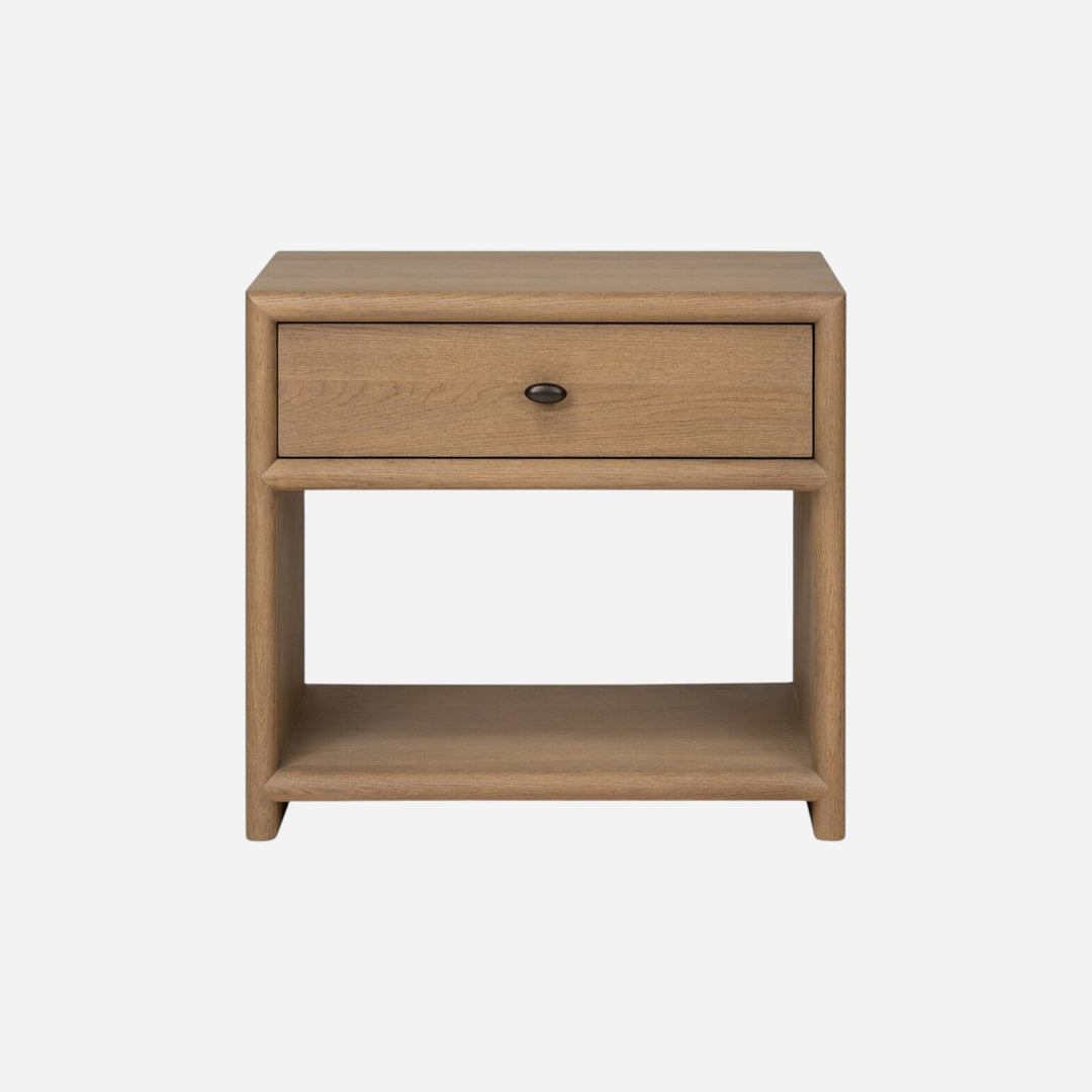 Table de chevet en bois avec petite poignée ovale