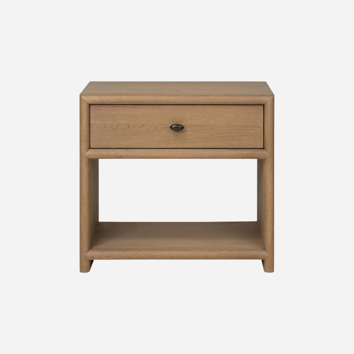 Table de chevet en bois avec petite poignée ovale