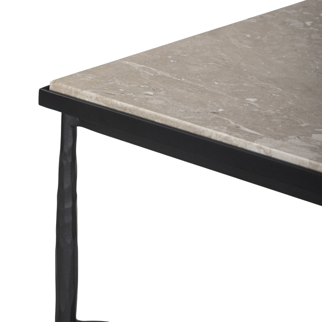 Marbre Table Salon Fer Noir 