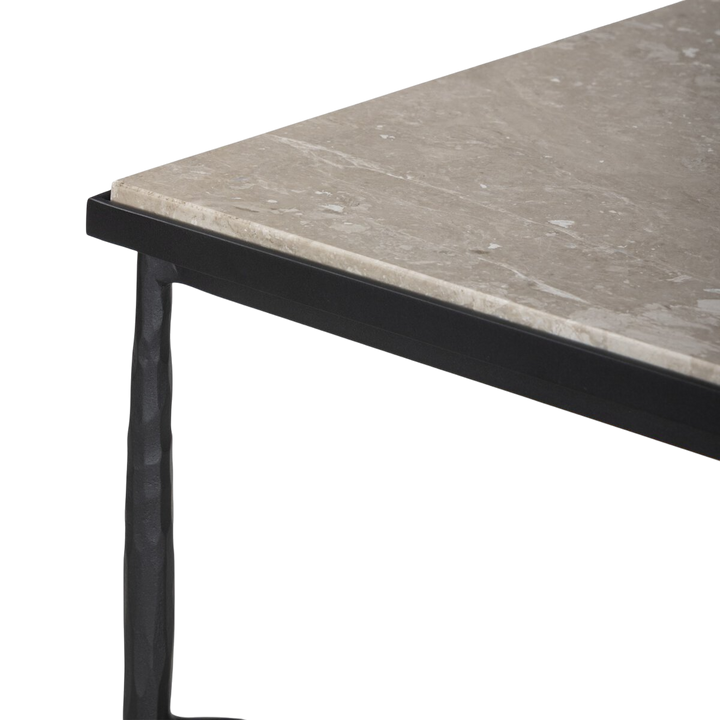 Marbre Table Salon Fer Noir 