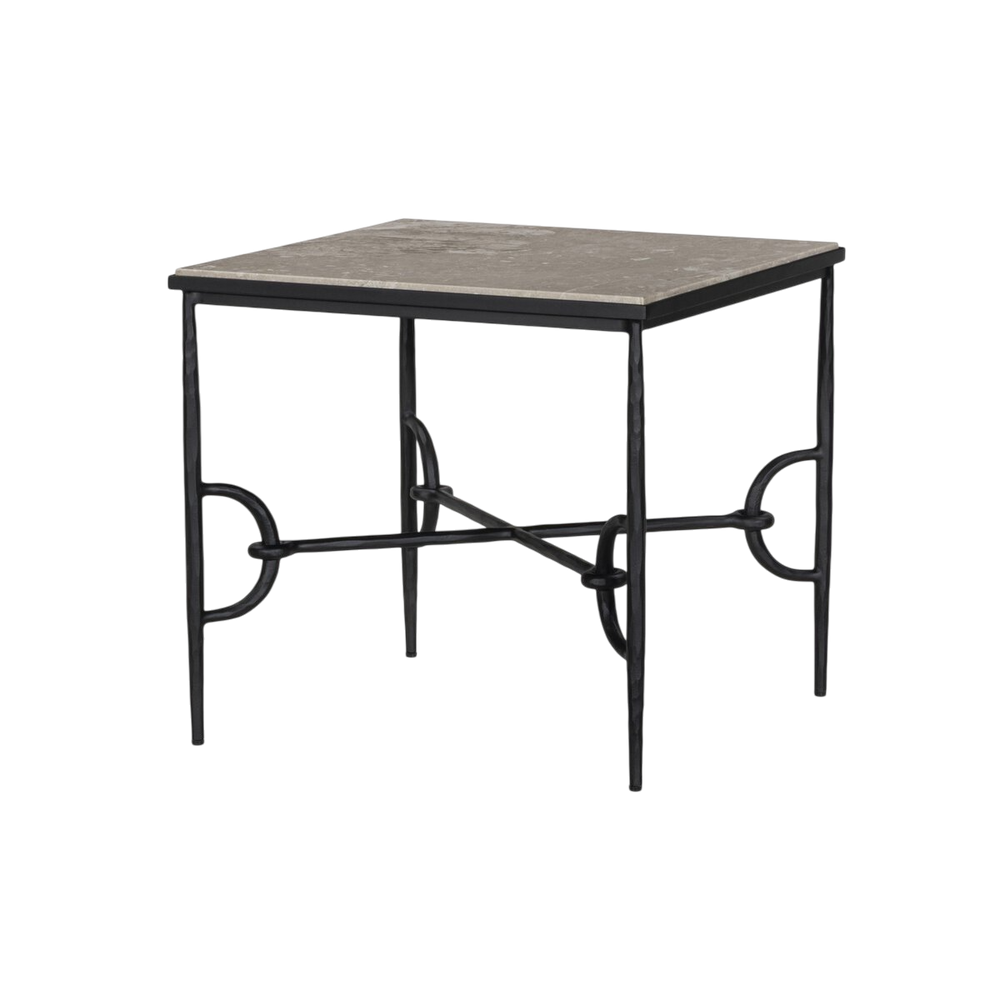 Marbre Table Salon Fer Noir 