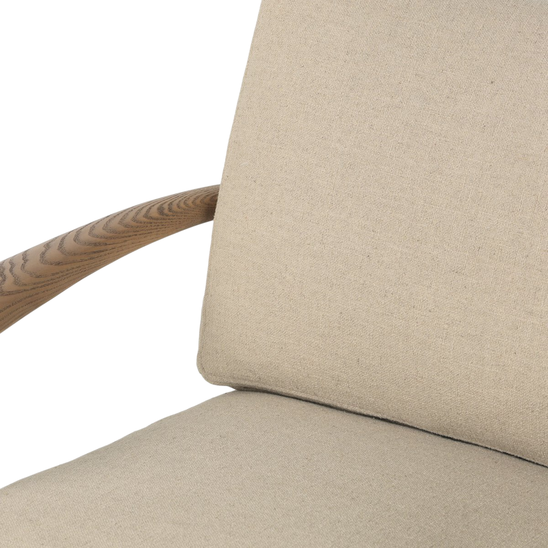 Chaise Accent Bois Rotin Tissus Salon