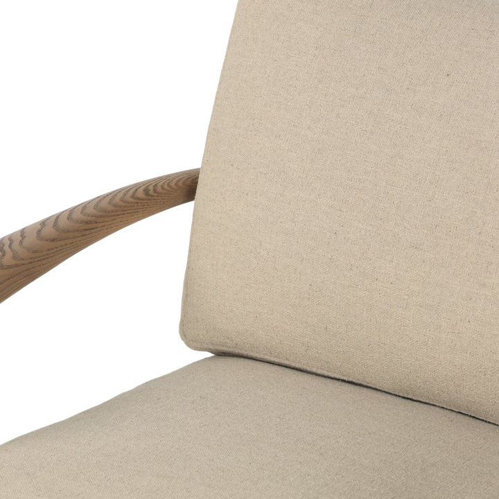 Chaise Accent Bois Rotin Tissus Salon