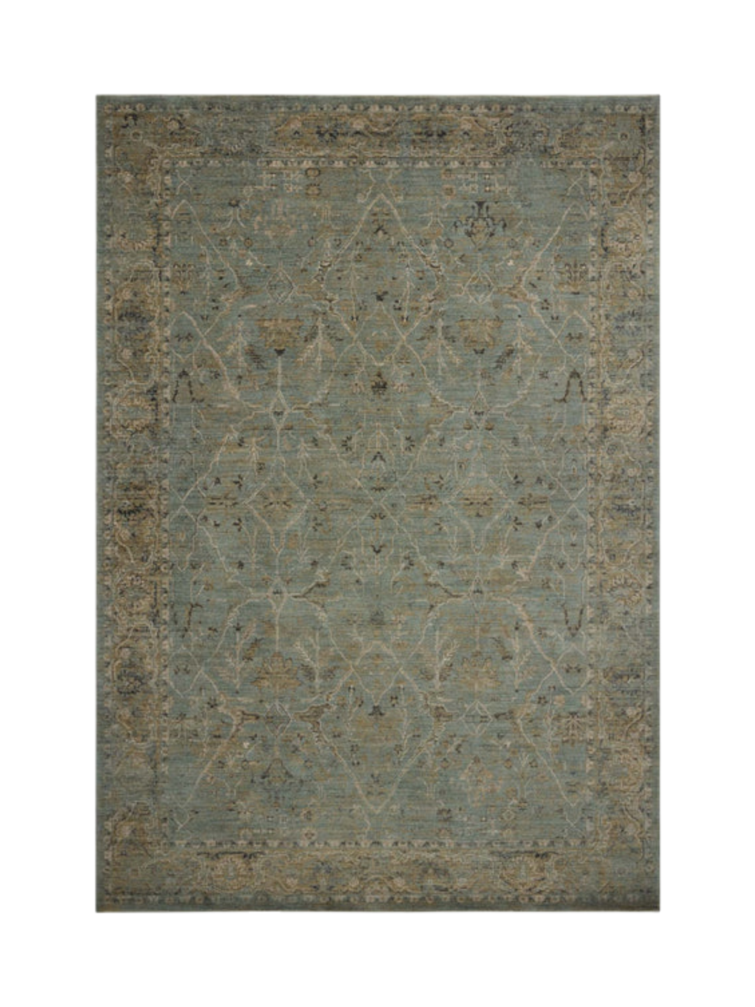 Tapis Contemporain Motif Aqua Olive