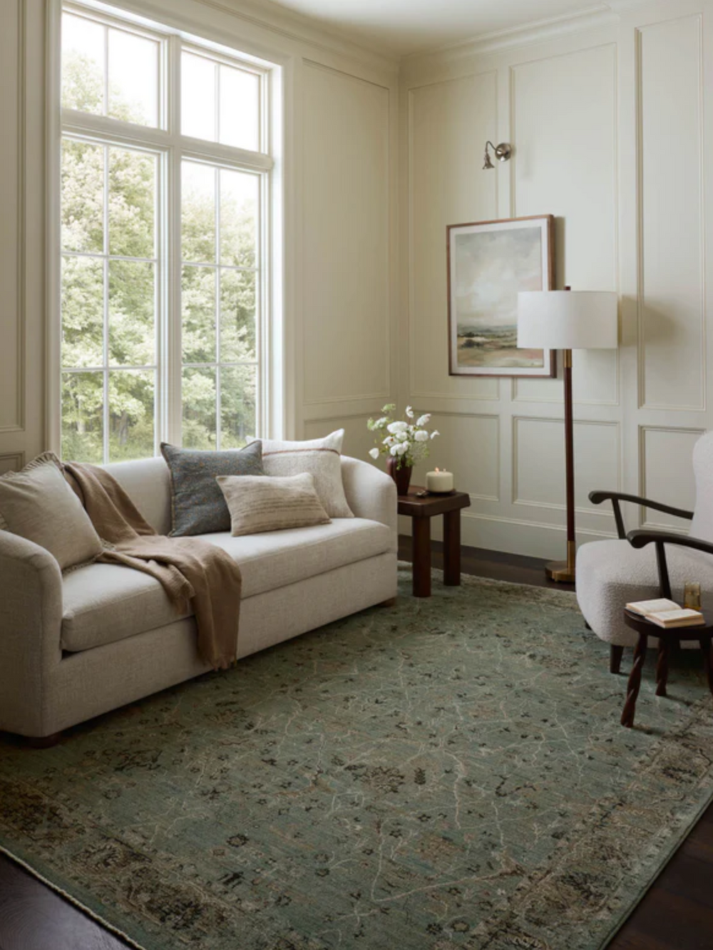 Tapis Contemporain Motif Aqua Olive