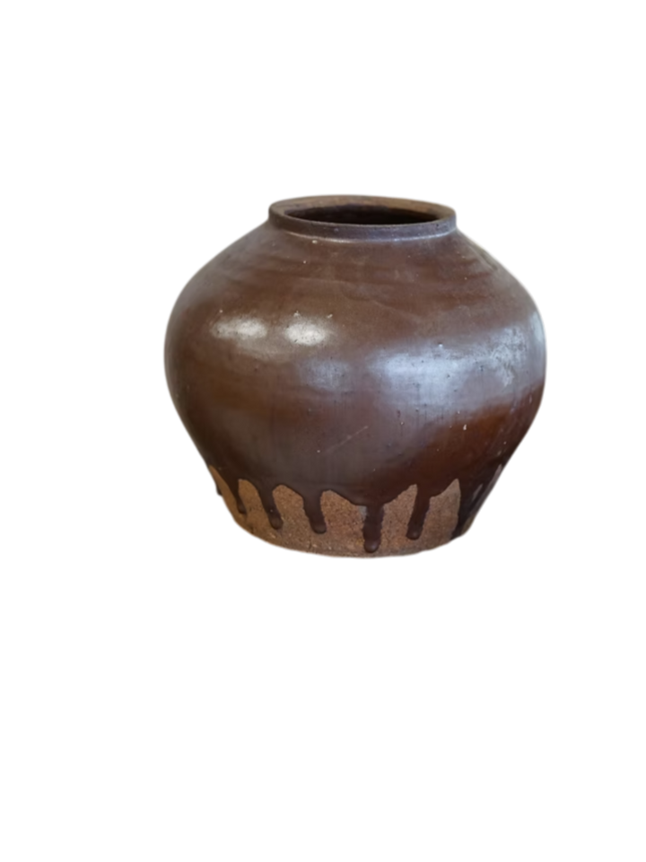 Bernardie Vase Vintage Brun Glaze