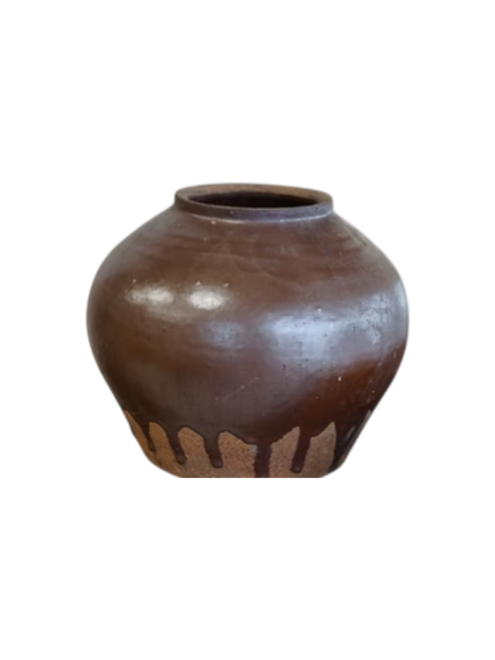 Bernardie Vase Vintage Brun Glaze