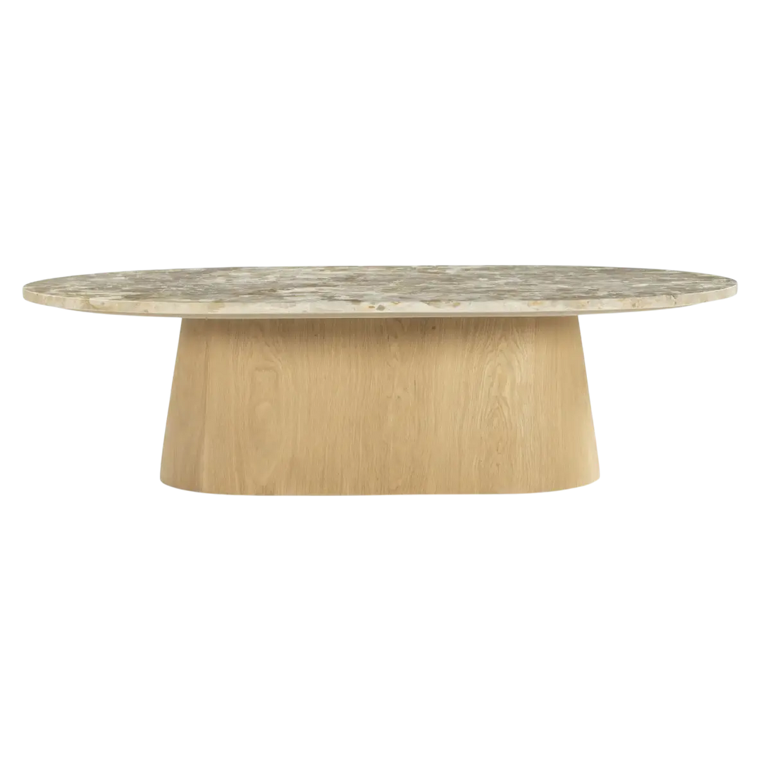 Marbre Bois Ovale Moderne Chic