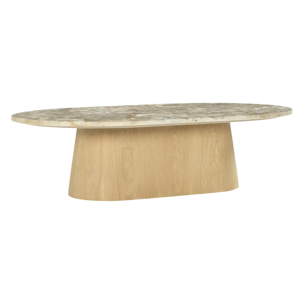 Marbre Bois Ovale Moderne Chic