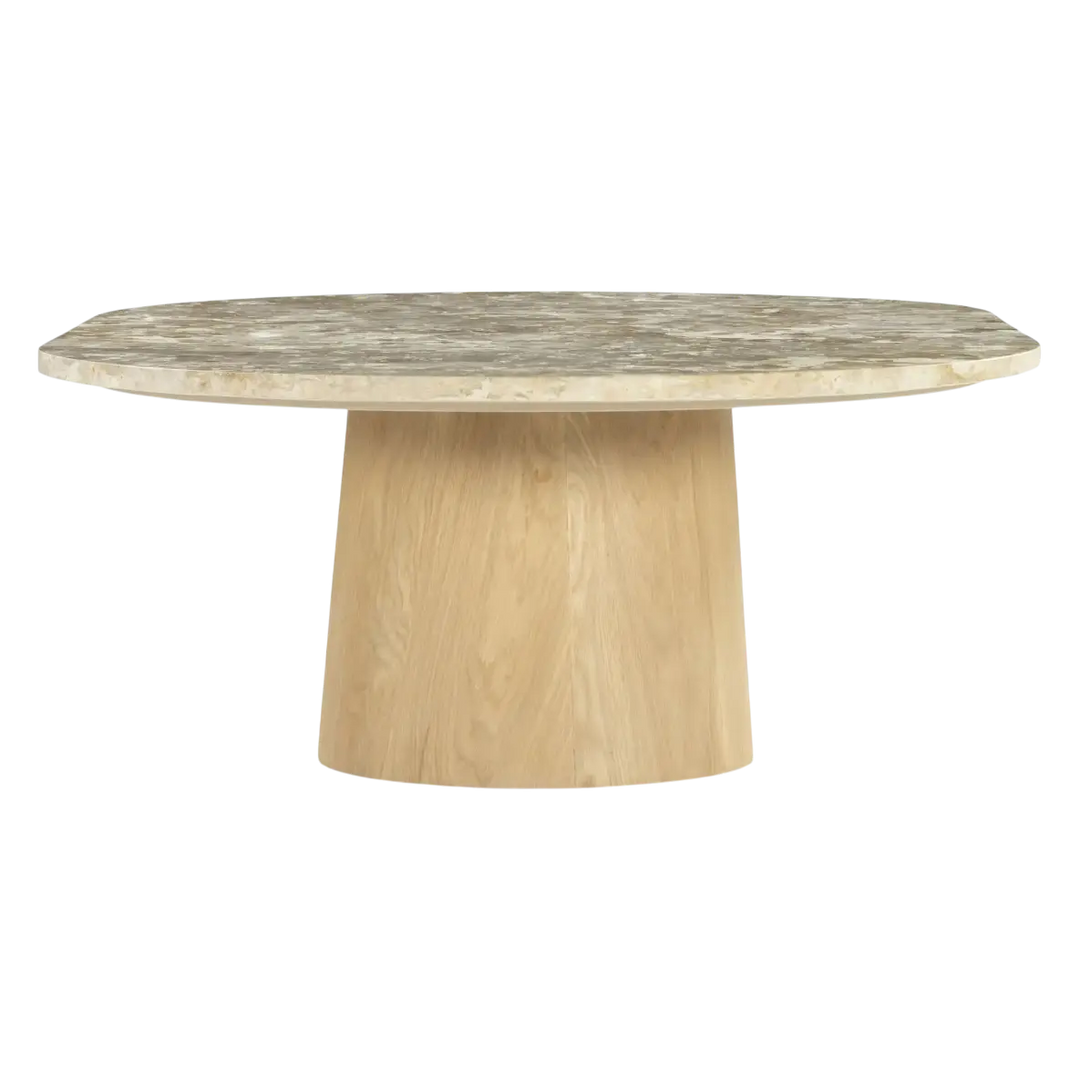 Marbre Bois Ovale Moderne Chic