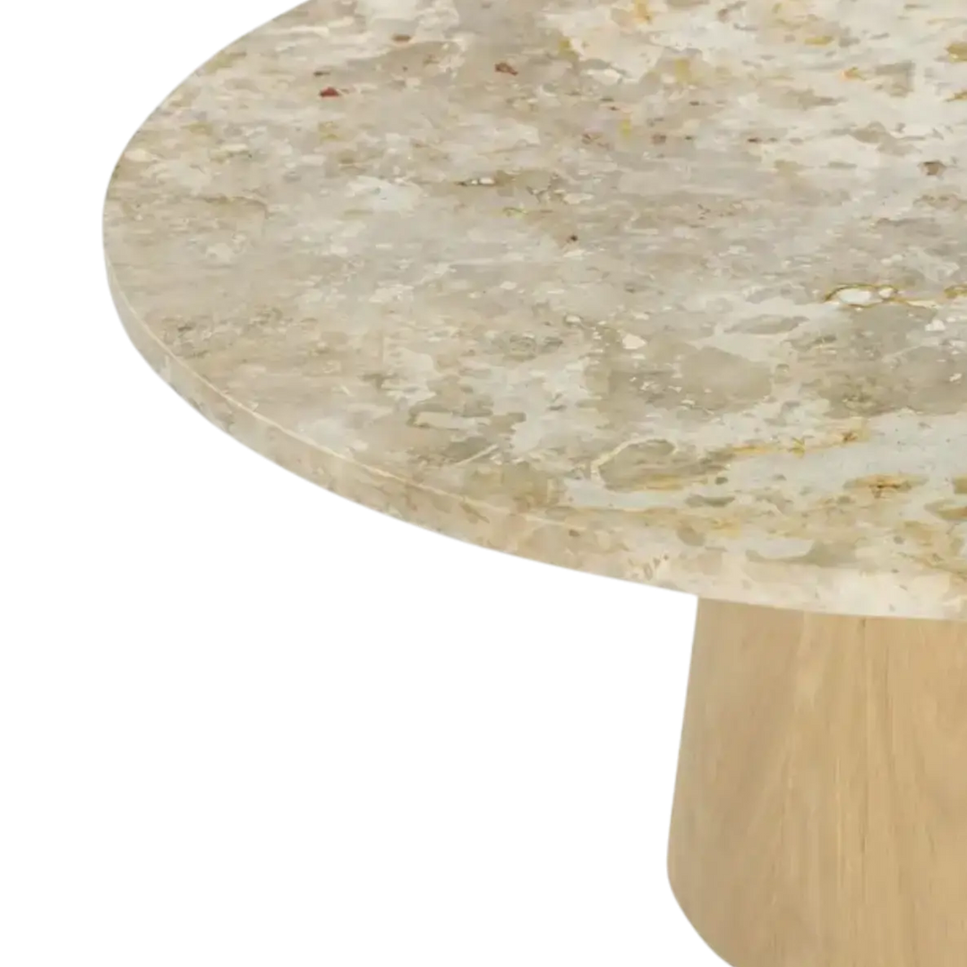Marbre Bois Ovale Moderne Chic