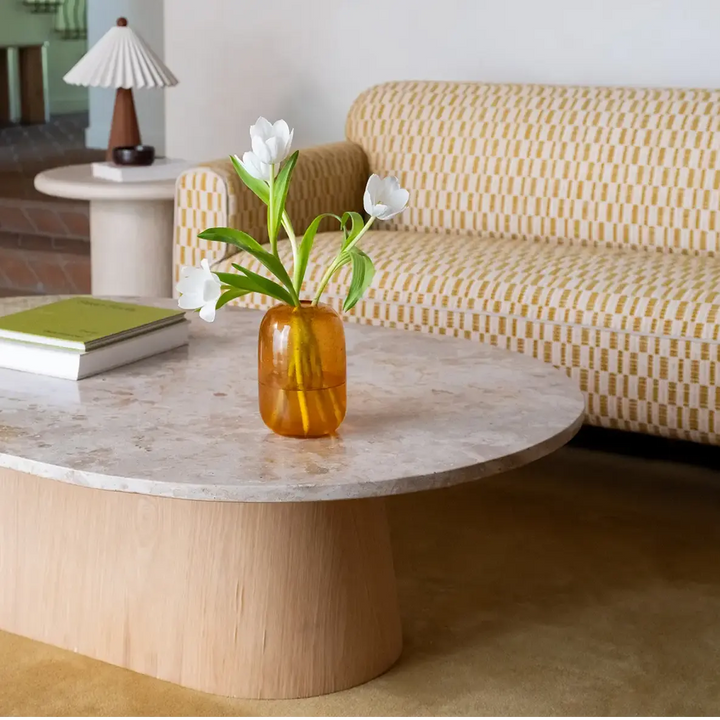 Marbre Bois Ovale Moderne Chic