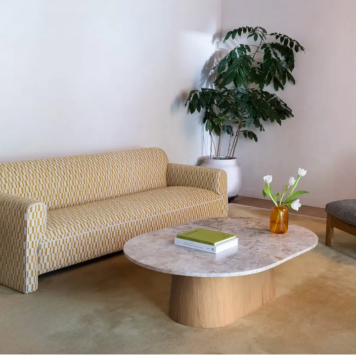Marbre Bois Ovale Moderne Chic