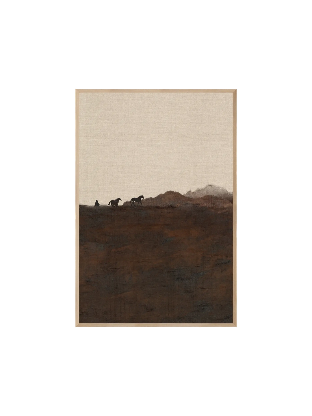 Cadre murale cheval bois naturelle