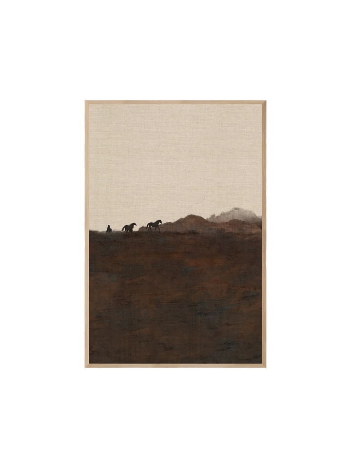 Cadre murale cheval bois naturelle