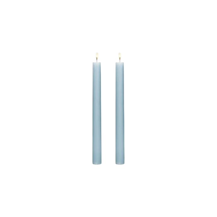 Chandelle conique bleue rainurée