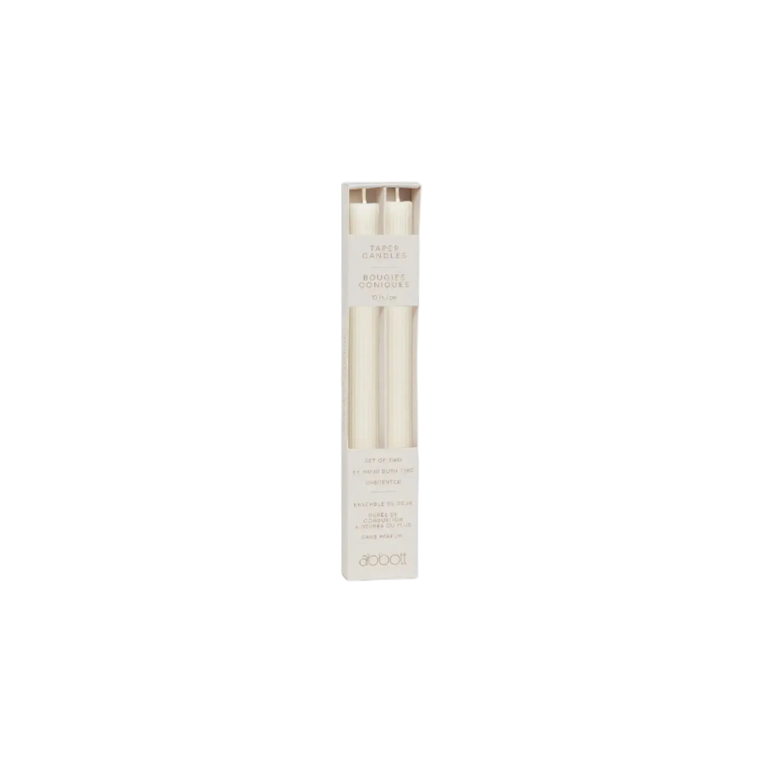 Chandelle conique ivoire rainurée Maison Olive