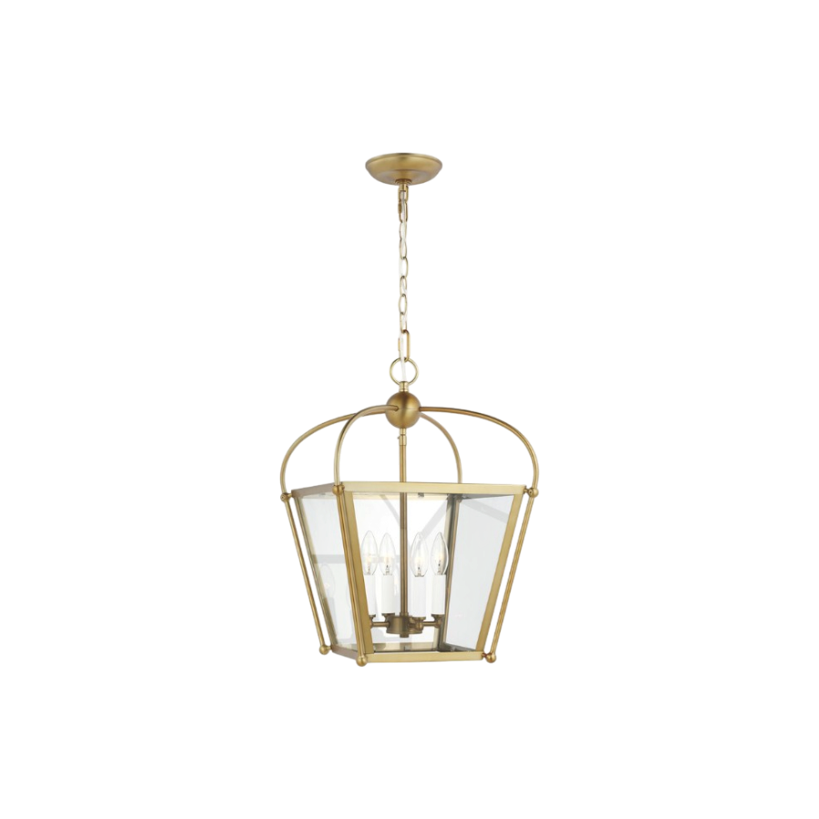 Lantern Laiton Satiné, suspension, 4 bulbs, chain, petit, small