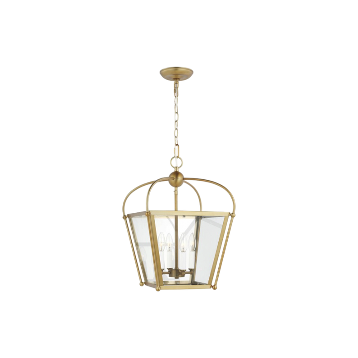 Lantern Laiton Satiné, suspension, 4 bulbs, chain, petit, small