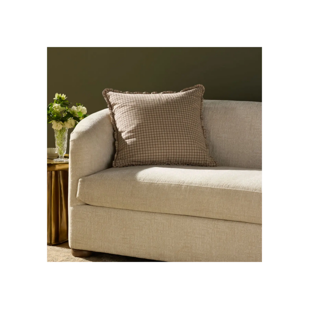 Coussin Carré Loloi Carreaux Brun