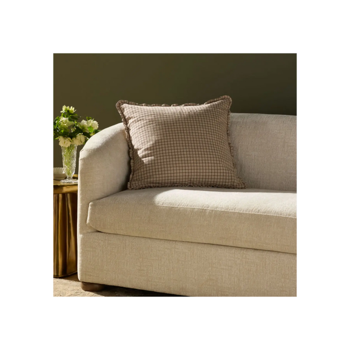 Coussin Carré Loloi Carreaux Brun