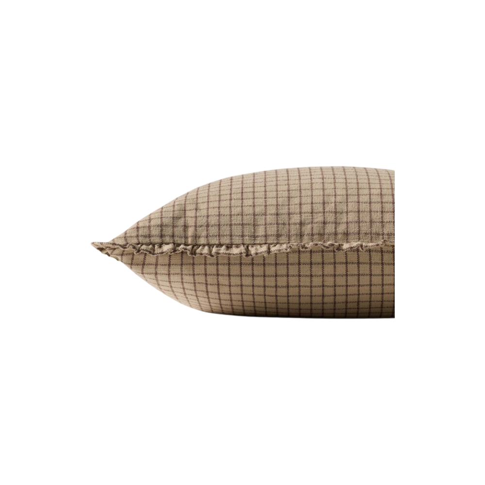 Coussin Carré Loloi Carreaux Brun