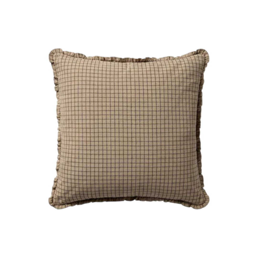 Coussin Carré Loloi Carreaux Brun