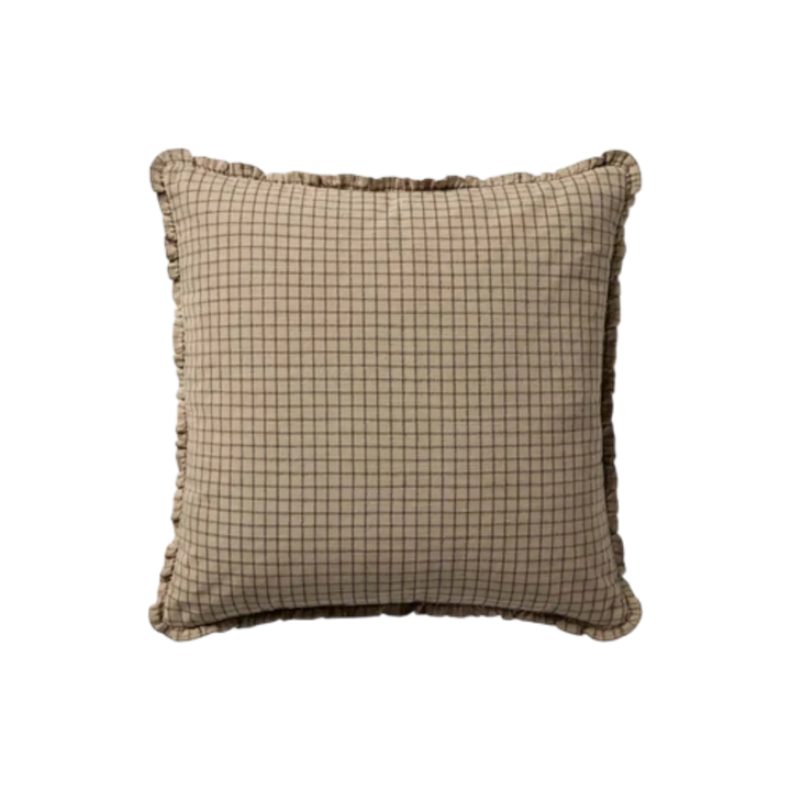 Coussin Carré Loloi Carreaux Brun