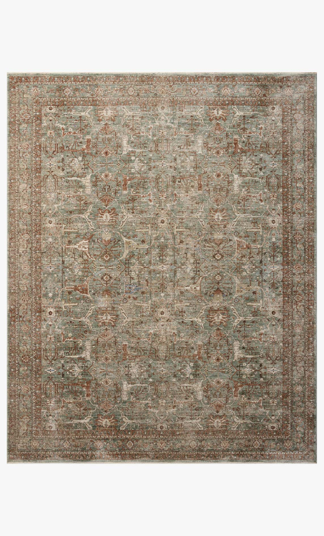 Tapis Ethel lagon et brique Amber Lewis × Loloi — vue de face