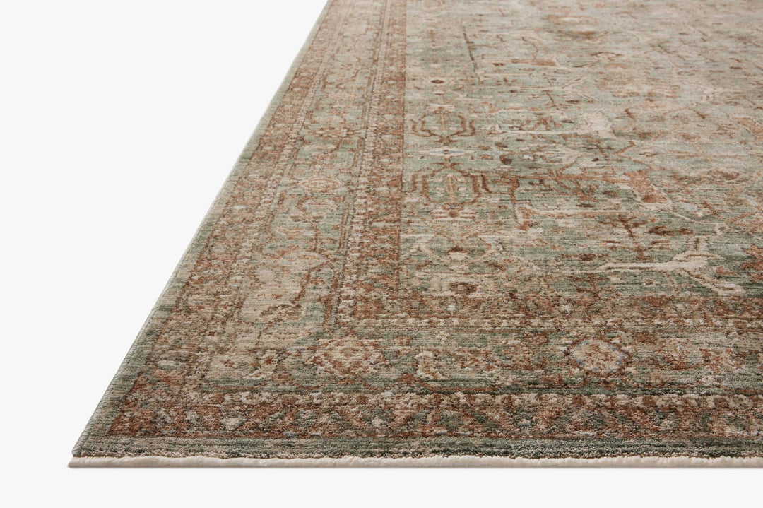Tapis Ethel lagon et brique Amber Lewis × Loloi — vue stylisée